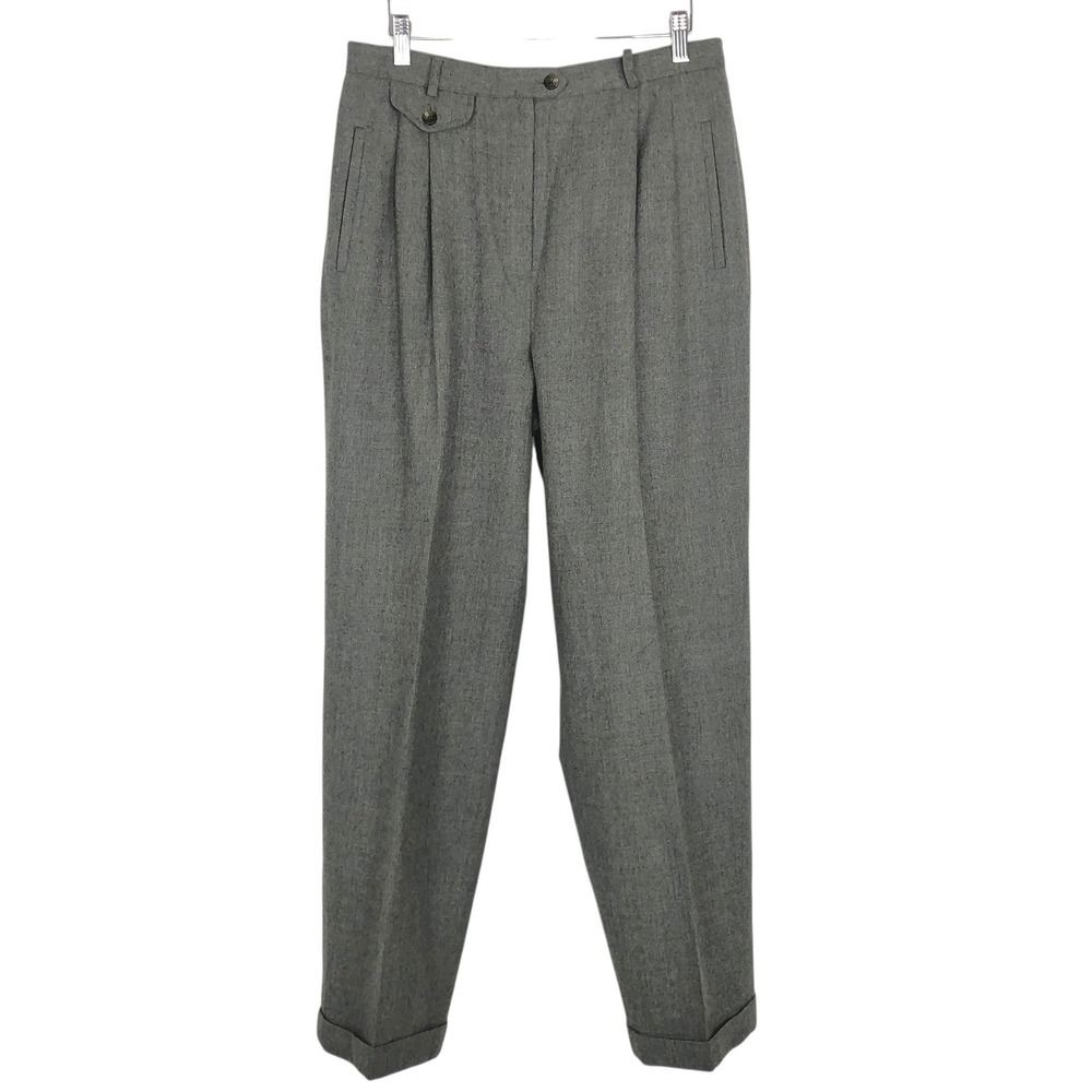 Lauren Ralph Lauren Worsted Wool Pleated Dress Pants Trousers 12 Preppy Career
